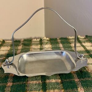 Vintage Art Deco Farber Brothers Krome-Kraft Serving/Butter Dish With Handle